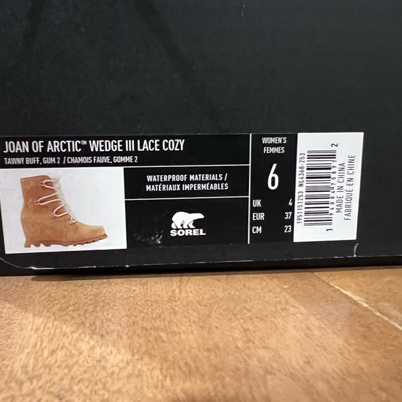 NWT Joan of Arctic Wedge III Lace Cozy Size 6 color Tawny Buff Gum2 - Picture 3 of 4